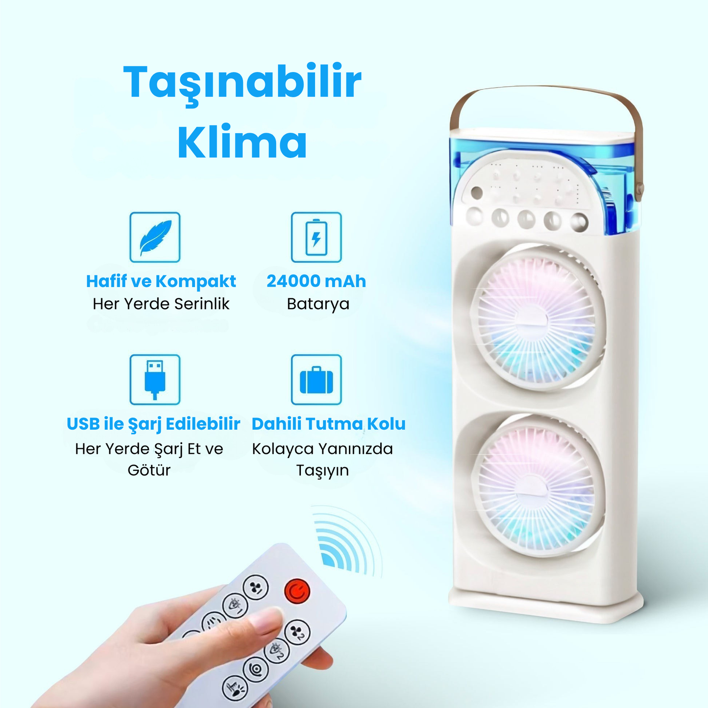Drimlove™ Taşınabilir Klima Nemlendirici – Serinlik Hep Yanınızda!