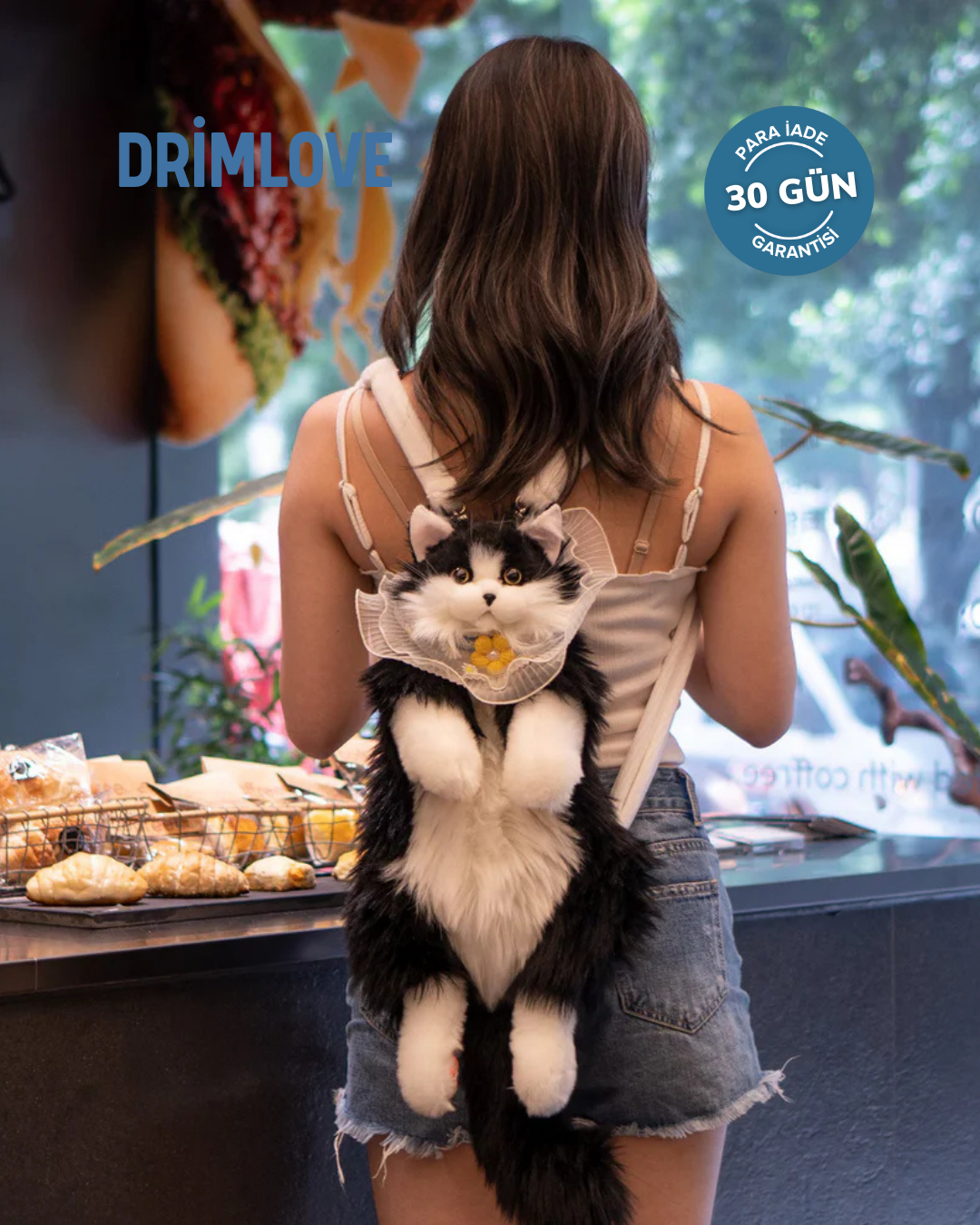 Drimlove™  Sevimli Peluş Kedi Sırt Çantası